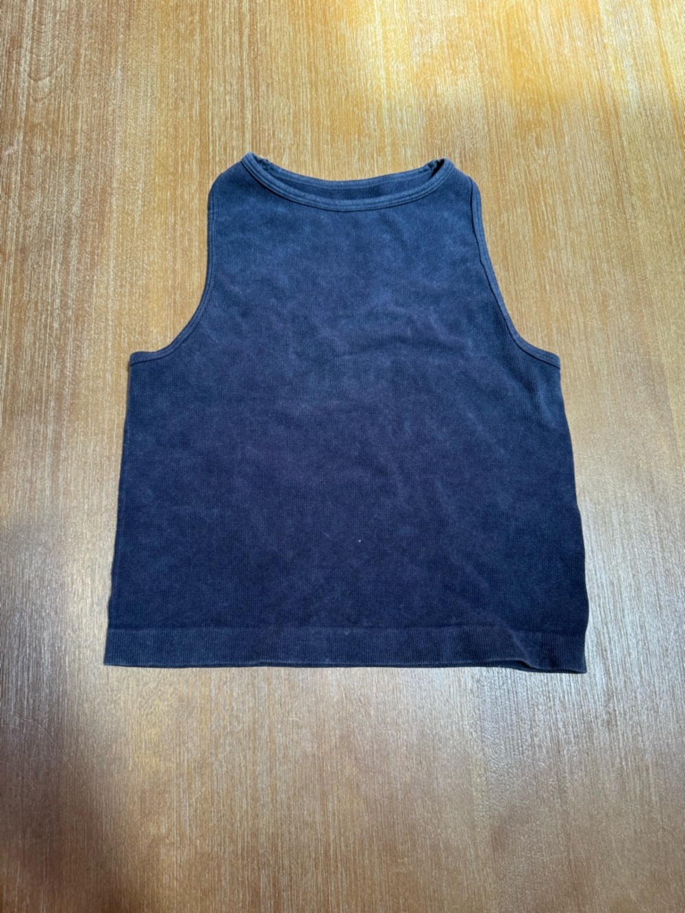 Aura Black Cropped Tank with Minimal Logo
